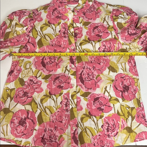 NWT Floral Entro Top Blouse Shirt Large Pink Green - Picture 11 of 14